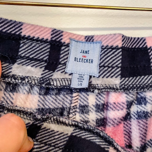 Pink and Navy warm Fleece PJ Set NWOT - Picture 5 of 8